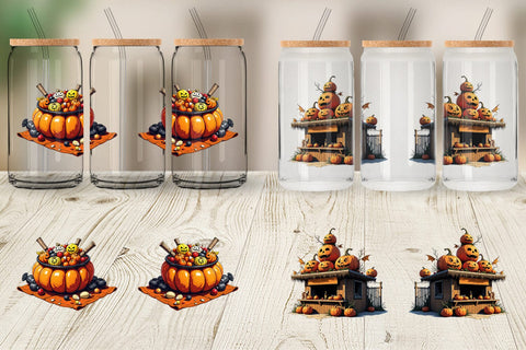 Glass Can Vintage Halloween Sublimation artnoy 