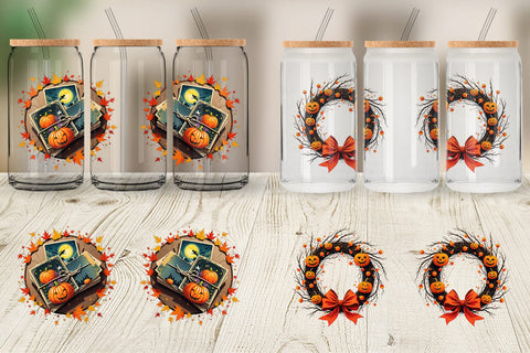 Glass Can Vintage Halloween Sublimation artnoy 