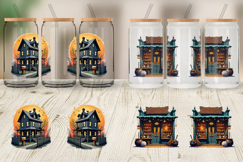 Glass Can Vintage Halloween Sublimation artnoy 