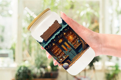 Glass Can Vintage Halloween Sublimation artnoy 