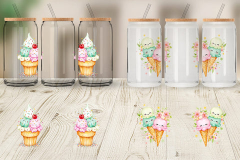 Glass Can Vintage Ice Cream Summer Sublimation artnoy 