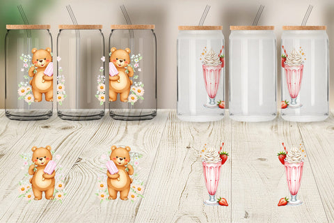 Glass Can Vintage Ice Cream Summer Sublimation artnoy 