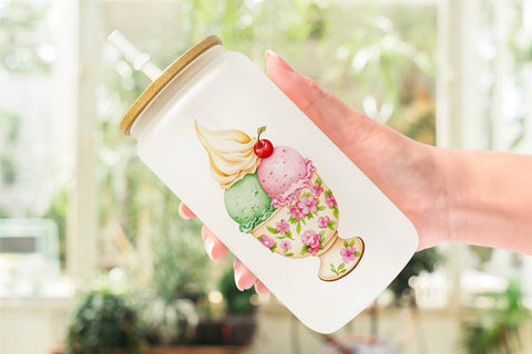 Glass Can Vintage Ice Cream Summer Sublimation artnoy 