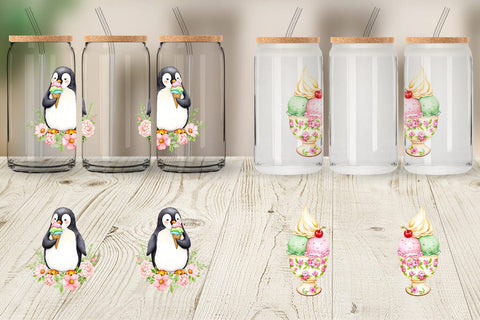 Glass Can Vintage Ice Cream Summer Sublimation artnoy 