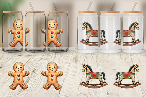 Glass Can Vintage Nordic Holiday Sublimation artnoy 