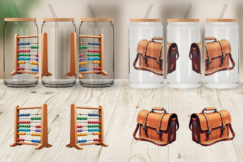 Glass Can Vintage School Day Sublimation artnoy 