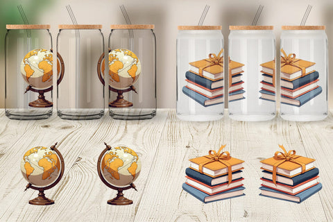 Glass Can Vintage School Day Sublimation artnoy 