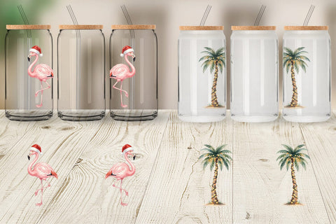 Glass Can Vintage Tropical Holiday Animal Sublimation artnoy 