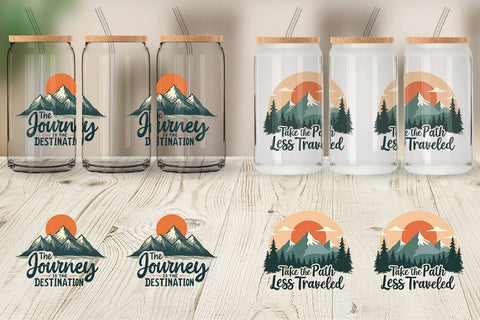 Glass Can Vintage Wanderlust Quotes Sublimation artnoy 