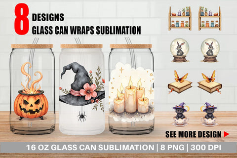 Glass Can Vintage Witchy Vibes Sublimation artnoy 