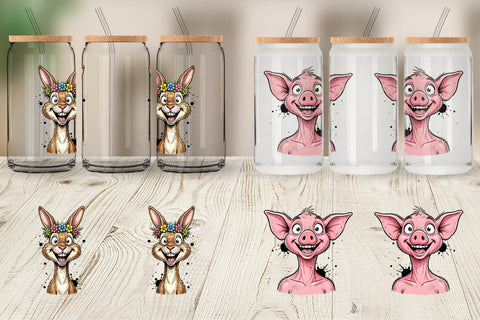 Glass Can Wacky Easter Animal Sublimation artnoy 