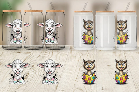 Glass Can Wacky Easter Animal Sublimation artnoy 