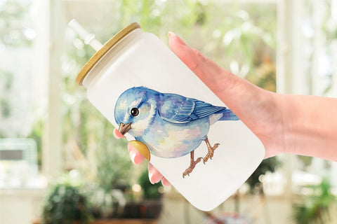 Glass Can Watercolor 70s Groovy Animal Hippie Sublimation artnoy 