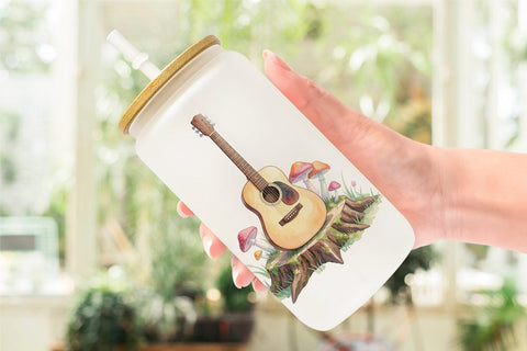 Glass Can Watercolor 70s Retro Camping Adventure Sublimation artnoy 