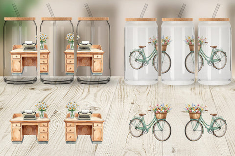 Glass Can Watercolor 70s Retro Medical Scenes Sublimation artnoy 