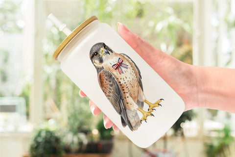 Glass Can Watercolor American Wildlife Patriotic Sublimation artnoy 