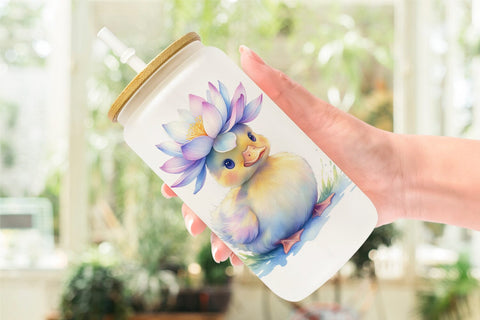 Glass Can Watercolor Baby Farm Animal Nursery Art Sublimation artnoy 