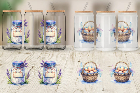 Glass Can Watercolor Baking Essentials Sublimation artnoy 