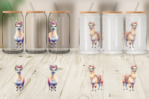 Glass Can Watercolor Boho Highland Cow And Friends Sublimation artnoy 
