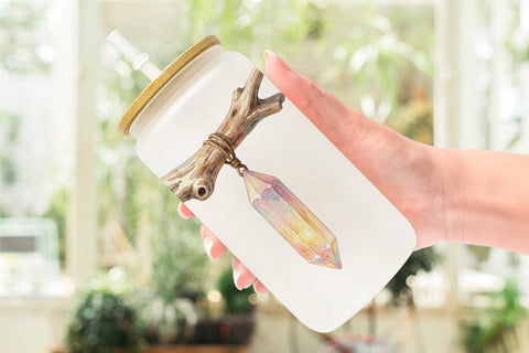 Glass Can Watercolor Boho Mystical Celestial Art Sublimation artnoy 