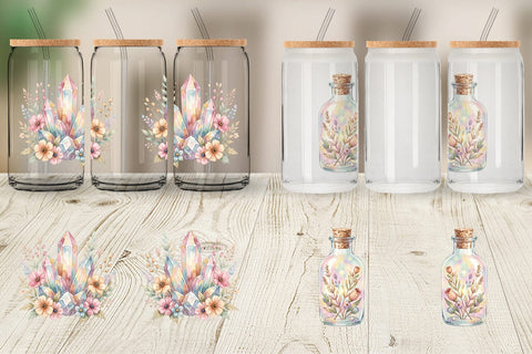Glass Can Watercolor Boho Mystical Celestial Art Sublimation artnoy 
