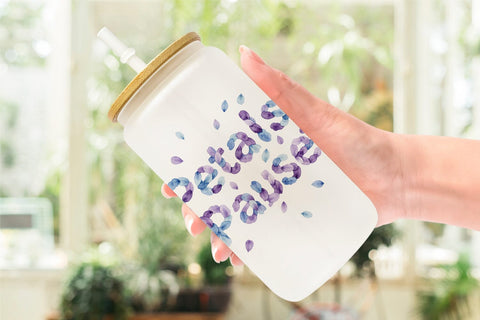 Glass Can Watercolor Botanical Nature Recovery Art Sublimation artnoy 