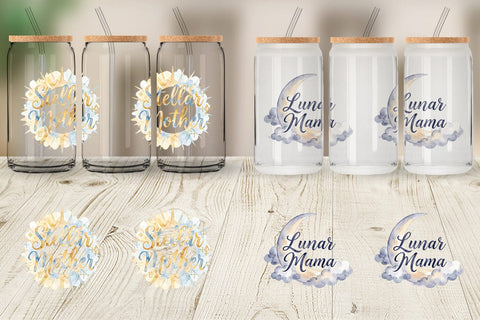 Glass Can Watercolor Celestial Boho Mother Quotes Sublimation artnoy 