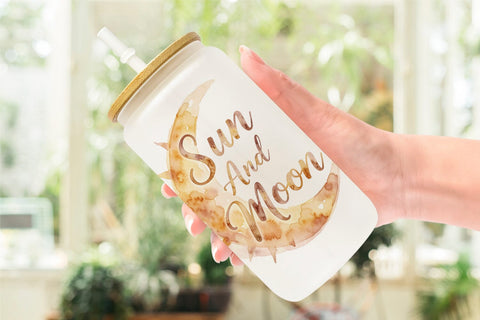Glass Can Watercolor Celestial Boho Mother Quotes Sublimation artnoy 
