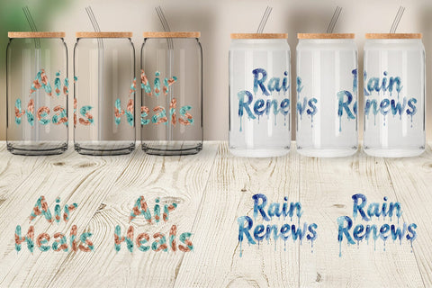 Glass Can Watercolor Celestial Mental Health Art Sublimation artnoy 