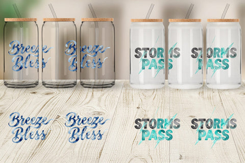 Glass Can Watercolor Celestial Mental Health Art Sublimation artnoy 
