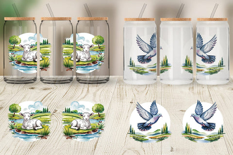 Glass Can Watercolor Christian Sublimation artnoy 