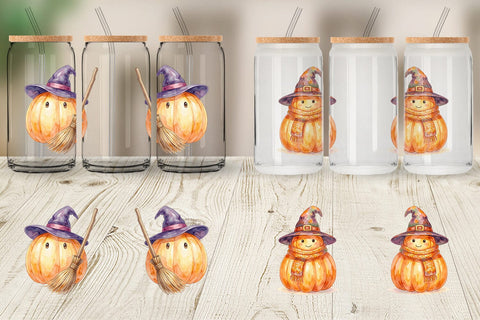 Glass Can Watercolor Cozy Autumn Spellcraft Witch Sublimation artnoy 