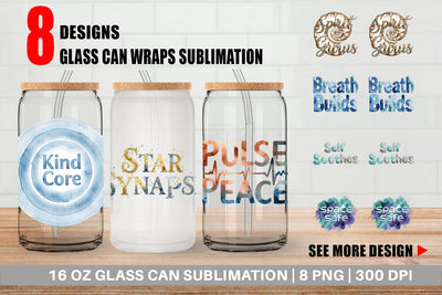 Glass Can Watercolor Crystalline Mindset Quotes Sublimation artnoy 