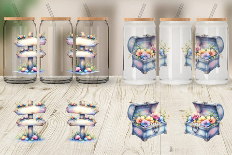 Glass Can Watercolor Cute Ocean Objects Sublimation artnoy 