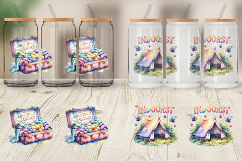 Glass Can Watercolor Cynical Travel And Hiking Art Sublimation artnoy 