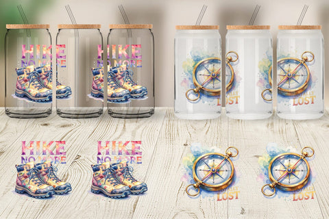 Glass Can Watercolor Cynical Travel And Hiking Art Sublimation artnoy 