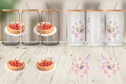 Glass Can Watercolor Floral Mother Day Tea Sublimation artnoy 