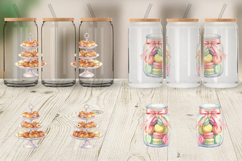 Glass Can Watercolor Floral Mother Day Tea Sublimation artnoy 