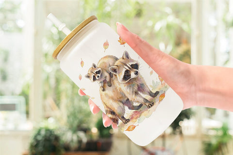 Glass Can Watercolor Forest Motherhood Love Sublimation artnoy 