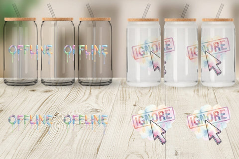 Glass Can Watercolor Funny 90s Tech Quotes Sublimation artnoy 