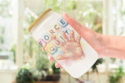 Glass Can Watercolor Funny 90s Tech Quotes Sublimation artnoy 