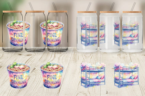 Glass Can Watercolor Funny Broke Traveler Quotes Sublimation artnoy 
