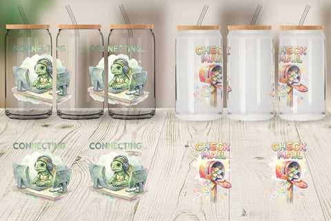 Glass Can Watercolor Funny Dial-Up Internet Art Sublimation artnoy 