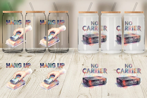 Glass Can Watercolor Funny Dial-Up Internet Art Sublimation artnoy 