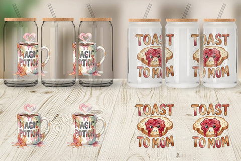 Glass Can Watercolor Funny Foodie Mom Puns Art Quotes Sublimation artnoy 