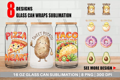 Glass Can Watercolor Funny Foodie Mom Puns Art Sublimation artnoy 