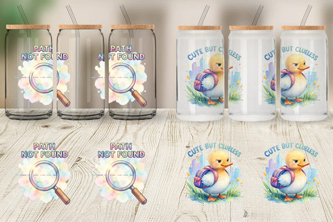 Glass Can Watercolor Funny Lost And Confused Quotes Sublimation artnoy 