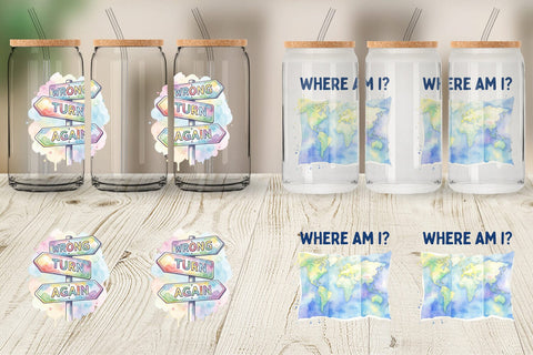 Glass Can Watercolor Funny Lost And Confused Quotes Sublimation artnoy 