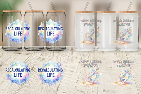 Glass Can Watercolor Funny Lost And Confused Quotes Sublimation artnoy 
