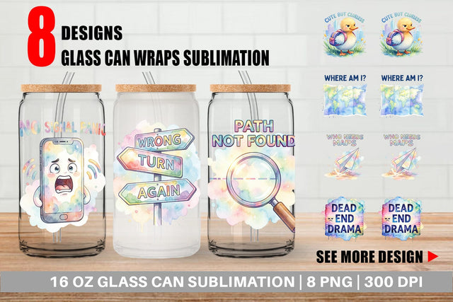 Glass Can Watercolor Funny Lost And Confused Quotes Sublimation artnoy 